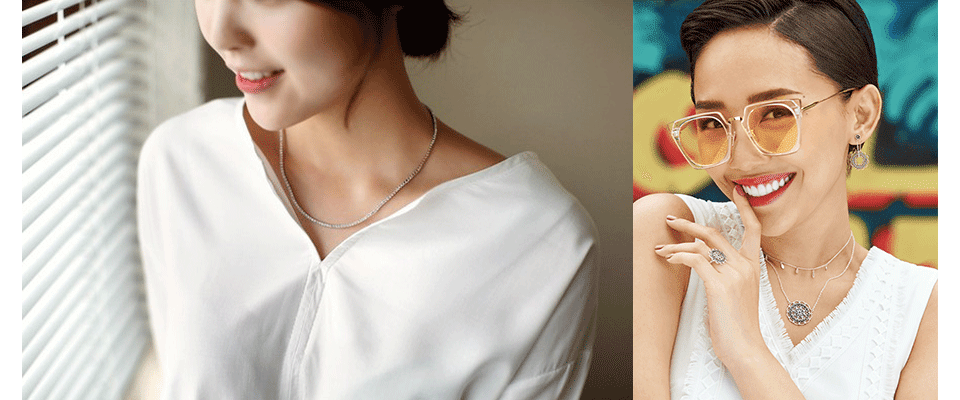Kết quả hình ảnh cho hình ảnh đeo dây chuyền với áo cổ chữ V