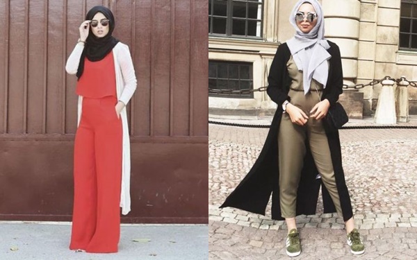 jumpsuit with a cardigan